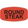 Little Grabber Label. Printed "Round Steak." DayGlo. 1000 labels/roll.