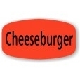 Little Grabber Short Oval Labels Printed "Cheeseburger." 0.625 X 1.25 in. 1000 labels/roll.