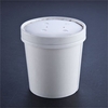 A Picture of product 967-149 Tall Paper Food Container With Vented Paper Lid. 16 oz. White. Heavy duty, polycoated. 250/cs.