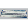 A Picture of product 535-500 Rubbermaid Microfiber Finish Mop. 18" L x 5.5" W. Blue and white. Hook-and-loop backing. Launderable. 6/Case