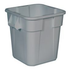 Rubbermaid Square BRUTE® Container without Lid. Gray. 28 gal capacity. 21.5" L x 21.5" W x 22.5" H. USDA Meat & Poultry Equipment Group Listed.