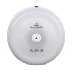 SofPull® High-Capacity Centerpull Bathroom Tissue Dispenser. Translucent White. 10.5" W x 6.75'' D x 10.5" H.