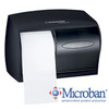 A Picture of product 967-284 Kimberly Clark Professional* Coreless Double Roll Bath Tissue Dispenser. Black. 11.1" x 6" x 7.6."
