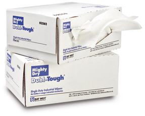 Dubl-Tough® Single Duty Scrim Wiper.  9-3/4" x 16-3/4".  White Color.  125 Wipers/Box.  Pop-Up Box.