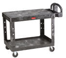 Rubbermaid® Commercial Flat Shelf Utility Cart,  Two-Shelf, 25-1/4w x 44d x 38-1/8h, Black