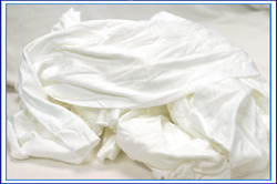 White Cotton Cloth Reclaimed T-shirt Rags 50# box