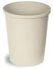 A Picture of product 561-137 Continental Commercial Round Plastic Wastebasket. Beige. 43 quarts. 16" x 18 7/8".