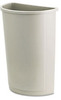 A Picture of product 968-374 Rubbermaid Untouchable® Half Round Container. Beige. 21 gal. 21" L x 11" W x 28" H. For indoor/outdoor use.