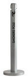 Rubbermaid Smokers' Pole. Silver Metallic color. 41" H. Aluminum. Recessed extinguishing screen.