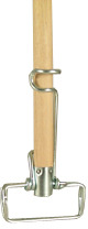Spring-Lok Wet Mop Handle. 60" Long. Wooden. Adjustable. One size fits all.