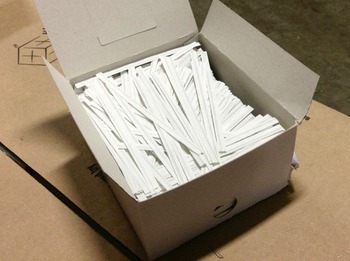 Twist Ties.  4" Long.  White Color.  Paper with Single Wire.  2,000 Ties/Box.