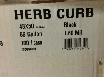Can Liner.  56 Gallon.  48" x 50".  1.60 Mil.  Herb Curb Style.