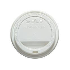 Solo Traveler Dome Hot Cup Lid. White. Polystyrene. Fits 12-24 oz cups. 1000/cs.