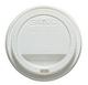 A Picture of product 120-313 Solo Traveler Dome Hot Cup Lid. White. Polystyrene. Fits 12-24 oz cups. 1000/cs.