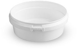 64 oz. (1/2 Gallon) White HDPE Plastic Round Container, L607
