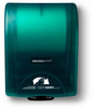 A Picture of product 967-592 OptiServ Hybrid® Roll Towel Dispenser. Green. Touch free, controlled use. 12 1/8" x 16 13/16" x 9 3/16".