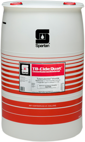 TB-Cide Quat®. General non-acid cleaner and disinfectant, deodorizer. Lemon scent, clear in color. pH 11.5 - 12.5. 55 gallon drum.