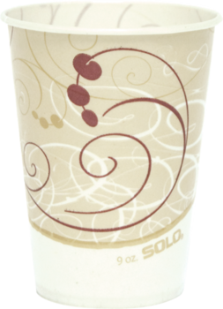 Treated Paper Cup.  9 oz.  Symphony™ Design.  Use L9N Lid.  100 Cups/Sleeve, 20 Sleeves/Case