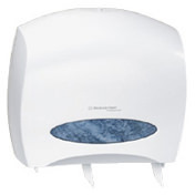 Kimberly Clark Professional JRT Jr. Escort Jumbo Roll Bathroom Tissue Dispenser with Stub Roll. White. 16" W x 14.13" H x 5.75" D.