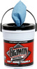 A Picture of product 871-140 Brawny Industrial® Wet Hand Towel.  8.6" x 12.2".  Blue Color.  84 Wipes/Bucket, 6 Buckets/Case