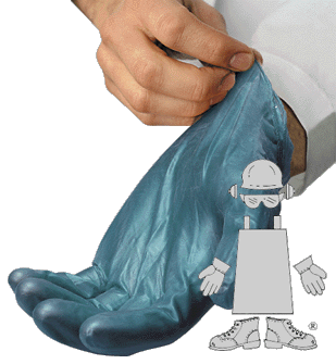 Vinyl Glove. Powdered. X-Large Size. 6.5 Mil. Green Color. Non-medical. Rolled Cuff. 100 Gloves/Box.