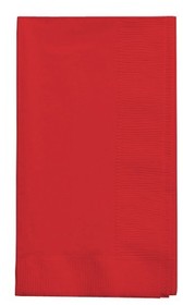 Touch of Color 2-ply Paper 1/8 fold Dinner Napkins. Classic Red. 600 count (12/50).