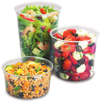 Bare™ eco-forward™ Deli Container. 24 oz. Clear Color. 50 Containers/Sleeve.