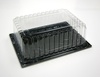 A Picture of product 329-261 SmartLock® 1/4 Sheet Cake Container.  Black Base, Clear Dome.  14" x 10" x 4.5".