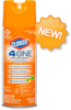 A Picture of product 601-727 Clorox® 4 in One Disinfectant & Sanitizer,  Citrus, 14oz Aerosol, 12/Case.