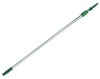 A Picture of product 966-183 Unger® Opti-Loc Extension Pole, Two Sections. 13 ft/4 m. Green/Silver.