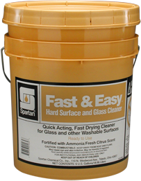 Fast & Easy® Hard Surface and Glass Cleaner.  5 Gallon Pail.