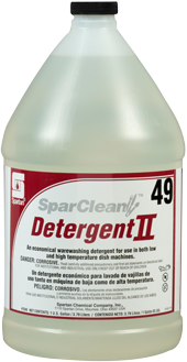 SparClean® Detergent II #49.  Non-Chlorinated Warewashing Detergent.  1 Gallon, 4 Gallons/Case.