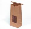 A Picture of product 969-617 Tin Tie Bag.  Kraft Paper with Window.  4-3/4" x 2-1/2" x 9-1/2".  1 lb.  Plain Paper.