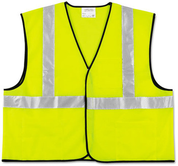 MCR™ Safety Luminator™ Class 2 Safety Vest, Fluorescent Lime w/Silver Stripe, Polyester, XL
