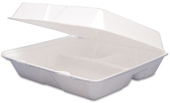 Dart® Carryout Food Containers, Hinged Lid, 1-Comp, 8 3/8 X 7 7/8 X 3 1/4, 200/carton