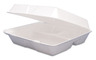 A Picture of product DRC-85HT3 Dart® Carryout Food Containers, Hinged Lid, 3-Comp, 8 3/8 X 7 7/8 X 3 1/4, 200/carton