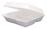 A Picture of product DRC-95HT3 Dart® Carryout Food Containers, Hinged Lid, 3-Comp, 9 1/2 X 9 1/4 X 3, 200/carton