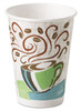 A Picture of product 103-091 Dixie® PerfecTouch® Insulated Paper Hot Cups. 12 oz. Coffee Haze Design. 50 cups/sleeve, 20 sleeves/case.