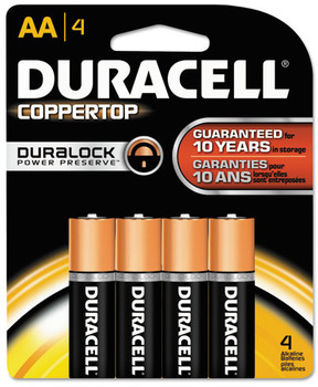 Duracell® CopperTop® Alkaline Batteries with Duralock Power Preserve™ Technology, AA, 8/Pack