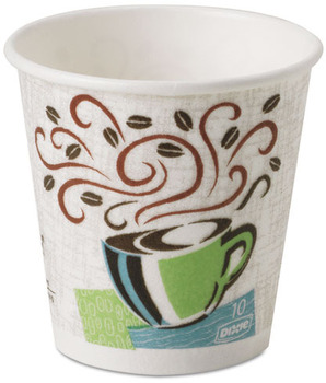 Dixie® PerfecTouch® Insulated Paper Hot Cups. 10 oz. Coffee Haze Design. 25 cups/sleeve, 20 sleeves/case.