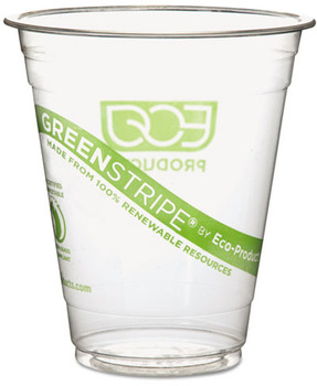 Eco-Products® GreenStripe® Cold Drink Cups, 12oz, Clear, 50/Pack