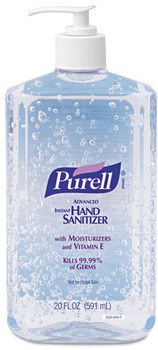 PURELL® Advanced Hand Sanitizer Gel in Pump Bottles. 20 fl oz. 12 bottles/case.