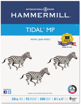 Hammermill® Tidal® MP Copy Paper, 92 Brightness, 20lb, 8-1/2 x 11, White, 200 000 Sheets/PLT
