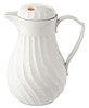 A Picture of product HOR-4022 Hormel Swirl Design Poly Lined Carafe, Swirl Design, 40oz Capacity, White