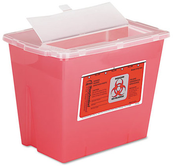 Impact® 2-Gallon Sharps Container, Square, Plastic, 2gal, Red
