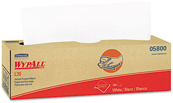 KIMBERLY-CLARK PROFESSIONAL* WYPALL* L30 Wipers, 9 4/5 x 16 2/5, 100/Box, 8 Boxes/Carton