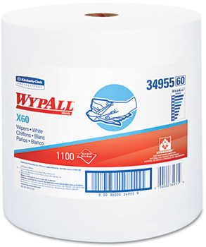 KIMBERLY-CLARK PROFESSIONAL* WYPALL* X60 Wipers, Jumbo Roll, 12 1/2 x 13 2/5, 1100 Towels/Roll