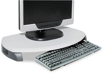 Kantek CRT/LCD Stand with Keyboard Storage, 23 x 13 1/4 x 3, Gray