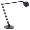 A Picture of product LED-L460BK Ledu Concentrolite Halogen Desk Lamp, Tiered Shade, Weighted Base, 34" Reach, Black