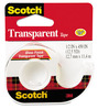 A Picture of product MMM-144 Scotch® Transparent Tape In Handheld Dispenser 1" Core, 0.5" x 37.5 ft,